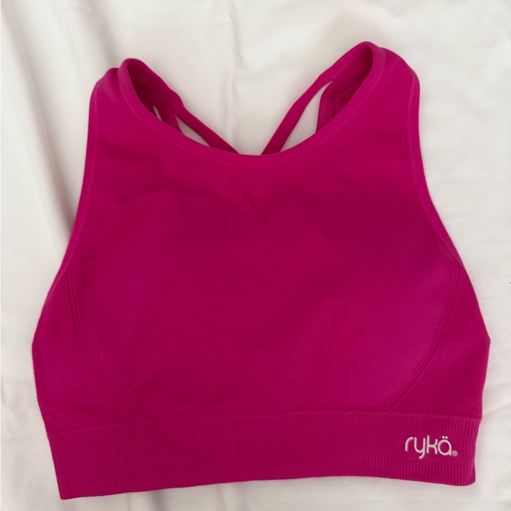Ryka Magenta High Neck Sports Bra with Strappy Back